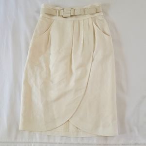 Antonio Melani Size 2 Cream Linen Skirt